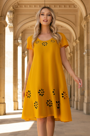 ROCHII BOHO STYLE - Rochie Frera muștar mărime mare