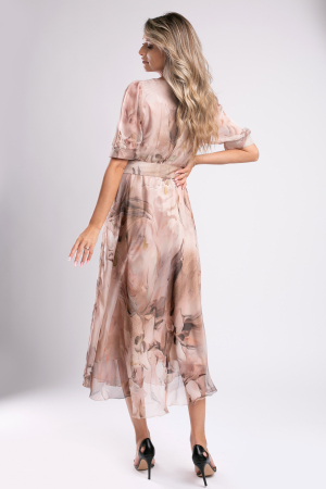 Rochie Margo bej cu imprimeu floral [2]