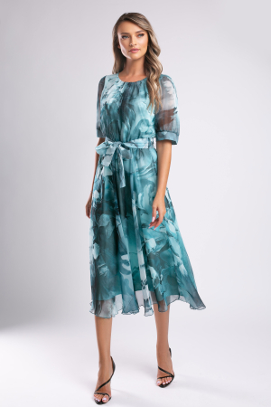 Rochie Margo verde mentă cu imprimeu floral [1]