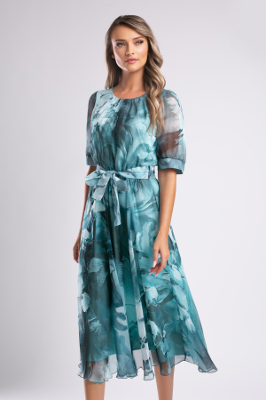 Rochie Margo verde mentă cu imprimeu floral [3]