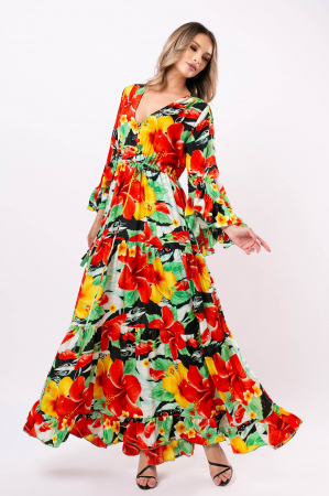 ROCHII DE ZI - Rochie mărime mare Boho style din mătase