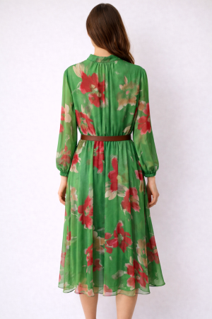 Rochie verde cu imprimeu floral [1]
