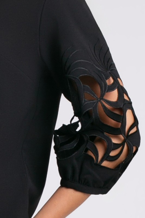 Rochie midi neagră cu mâneci bufante [6]
