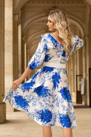 Rochie Minell cu imprimeu floral și mâneci trei sferturi [2]