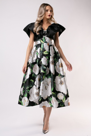 ROCHII ELEGANTE - Rochie Rita neagră elegantă din tafta