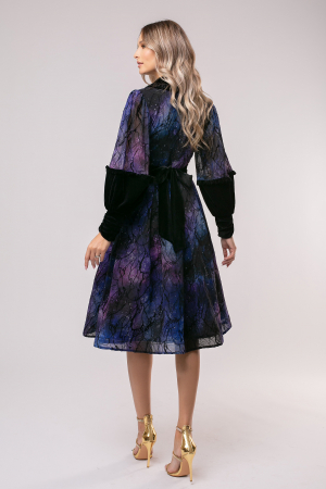 Rochie Selena mov de ocazie din catifea [6]