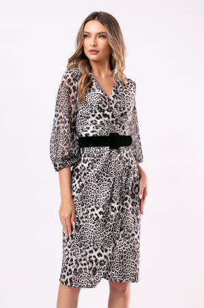 Rochie Sona elegantă animal print gri [4]