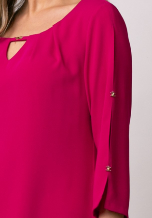 Rochie Triniti fucsia accesorizată pe mânecă [7]