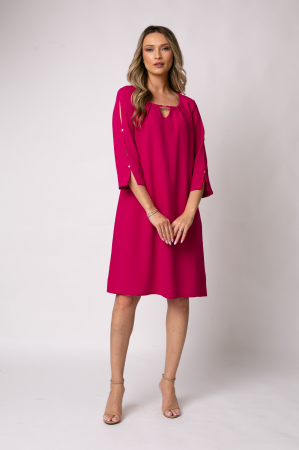 Rochie Triniti fucsia accesorizată pe mânecă [1]