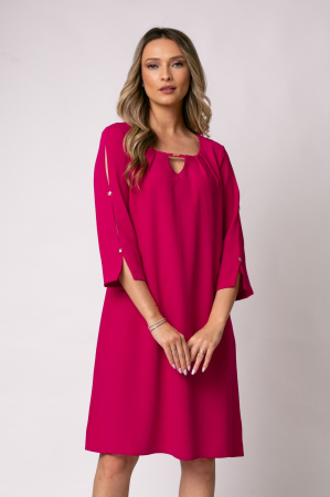 Rochie Triniti fucsia accesorizată pe mânecă [2]