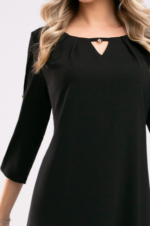 Rochie Triniti neagră accesorizată pe mânecă [6]