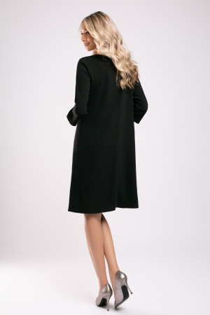 Rochie Triniti neagră accesorizată pe mânecă [5]