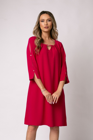 Rochie Triniti fucsia accesorizată pe mânecă [3]