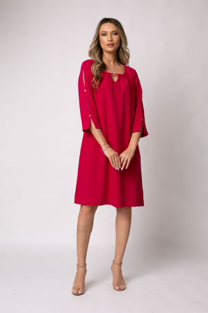 Rochie Triniti fucsia accesorizată pe mânecă [1]