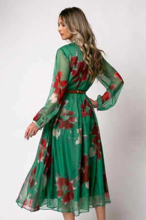Rochie verde cu imprimeu floral [2]