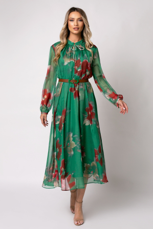 Rochie verde cu imprimeu floral [1]