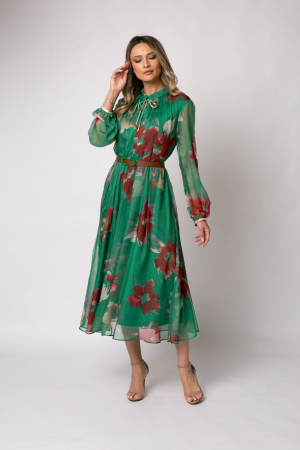 Rochie verde cu imprimeu floral [0]