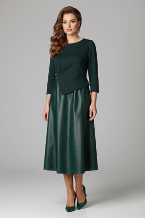 VEZI TOATE - Rochie Viada verde cu piele ecologică