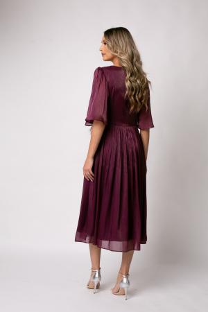 Rochie Viada mov de ocazie accesorizată în talie [2]