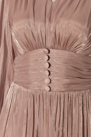 Rochie Viada de ocazie bej închis accesorizată pe mânecă [3]