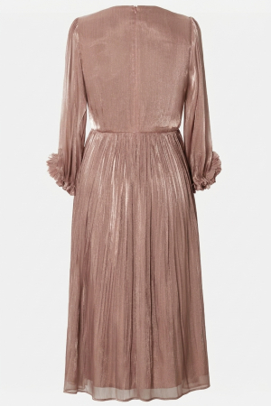 Rochie Viada de ocazie bej închis accesorizată pe mânecă [1]