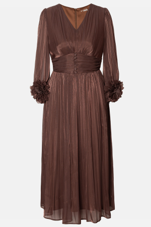 Rochie Viada maro de ocazie accesorizată pe mânecă [2]