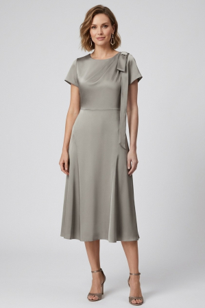 ROCHII - Rochie VIADA elegantă neagră accesorizată pe umăr