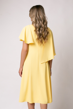 Rochie Viada elegantă galbenă accesorizată cu floare 3D [2]