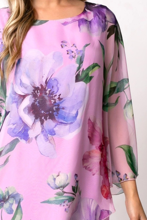 Rochie Viada elegantă lila cu imprimeu floral [2]