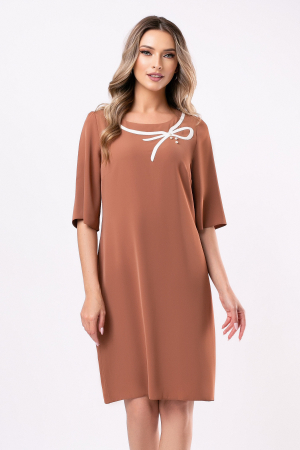 ROCHII DE ZI - Rochie Viada elegantă mărime mare camel