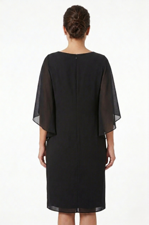 Rochie Viada elegantă neagră accesorizată pe umăr [3]