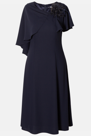 Rochie Viada elegantă bleumarin accesorizată cu floare 3D [1]