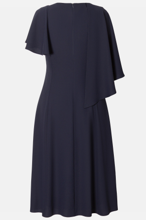 Rochie Viada elegantă bleumarin accesorizată cu floare 3D [2]