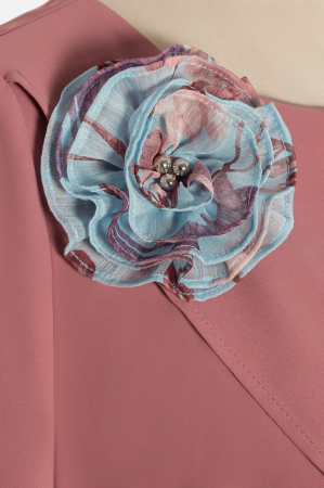 Rochie Viada elegantă roz pudră cu imprimeu floral [3]