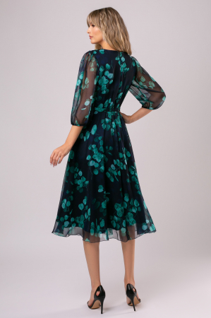 Rochie Viada elegantă verde accesorizată cu o flore 3D [5]