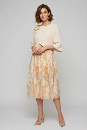 TOATE PRODUSELE - Rochie Viada elegantă bej cu imprimeu floral