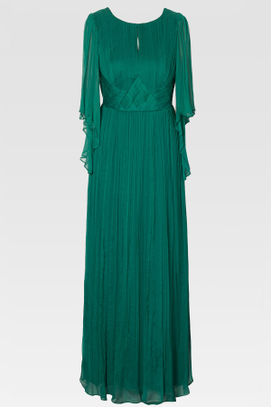Rochie Viada lungă verde din matase naturală [2]