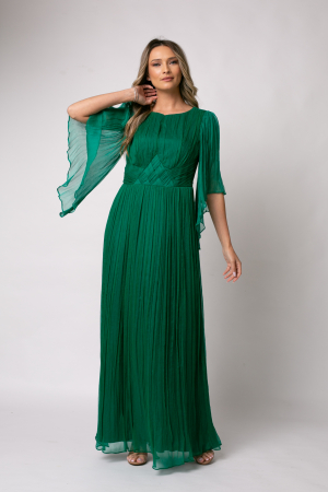Rochie Viada lungă verde din matase naturală [1]