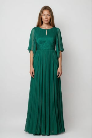 VEZI TOATE - Rochie Viada lungă verde din matase naturală