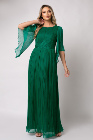 Rochie Viada lungă verde din matase naturală [1]