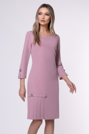 ROCHII DE ZI - Rochie Viada mărime mare roz pudră cu pliuri pe fustă