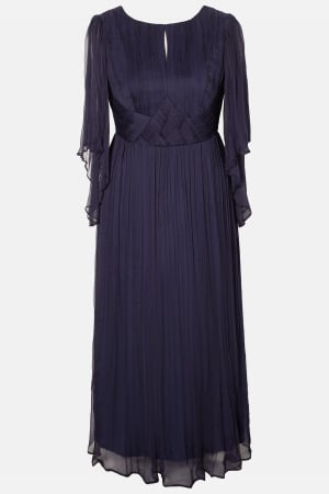 VEZI TOATE - Rochie Viada midi bleumarin din matase naturală