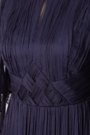 Rochie Viada midi bleumarin din matase naturală [1]