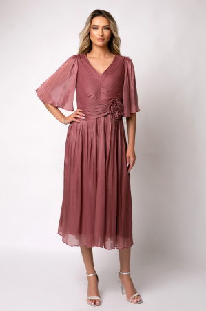 Rochie Viada mov de ocazie accesorizată în talie [4]