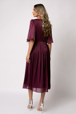Rochie Viada mov de ocazie accesorizată în talie [2]