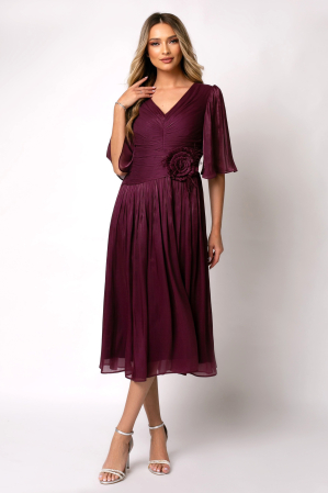 Rochie Viada mov de ocazie accesorizată în talie [4]