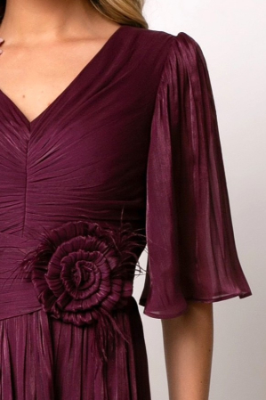 Rochie Viada mov de ocazie accesorizată în talie [3]