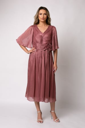 ROCHII DE NUNTĂ - Rochie Viada mov de ocazie accesorizată în talie