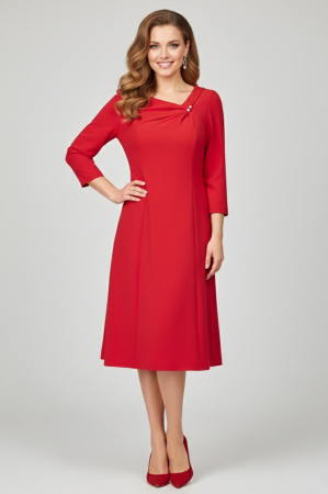 Rochie Viada roșie accesorizată cu perluțe [4]