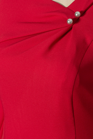 Rochie Viada roșie accesorizată cu perluțe [2]